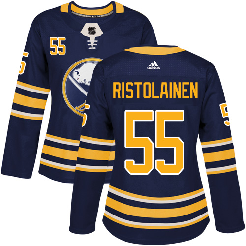 Adidas Buffalo Sabres 55 Rasmus Ristolainen Navy Blue Home Authentic Women Stitched NHL Jersey